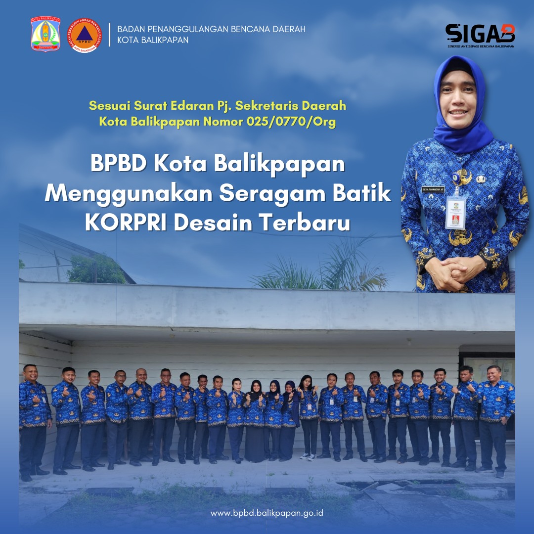 BPBD Kota Balikpapan Menggunakan Seragam Batik KORPRI Desain Terbaru