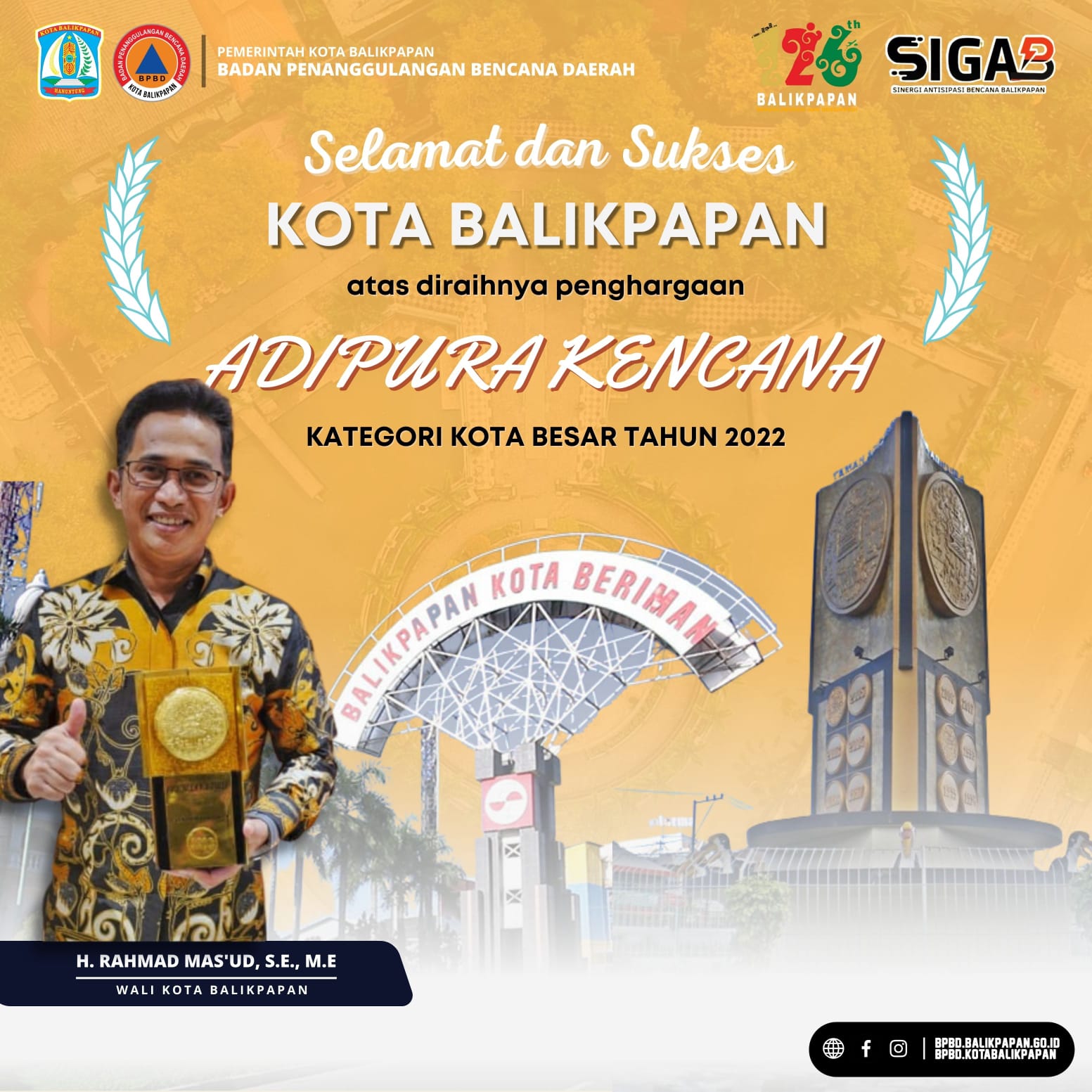 Balikpapan Raih Adipura Kencana Tingkat Kota Besar Tahun 2023