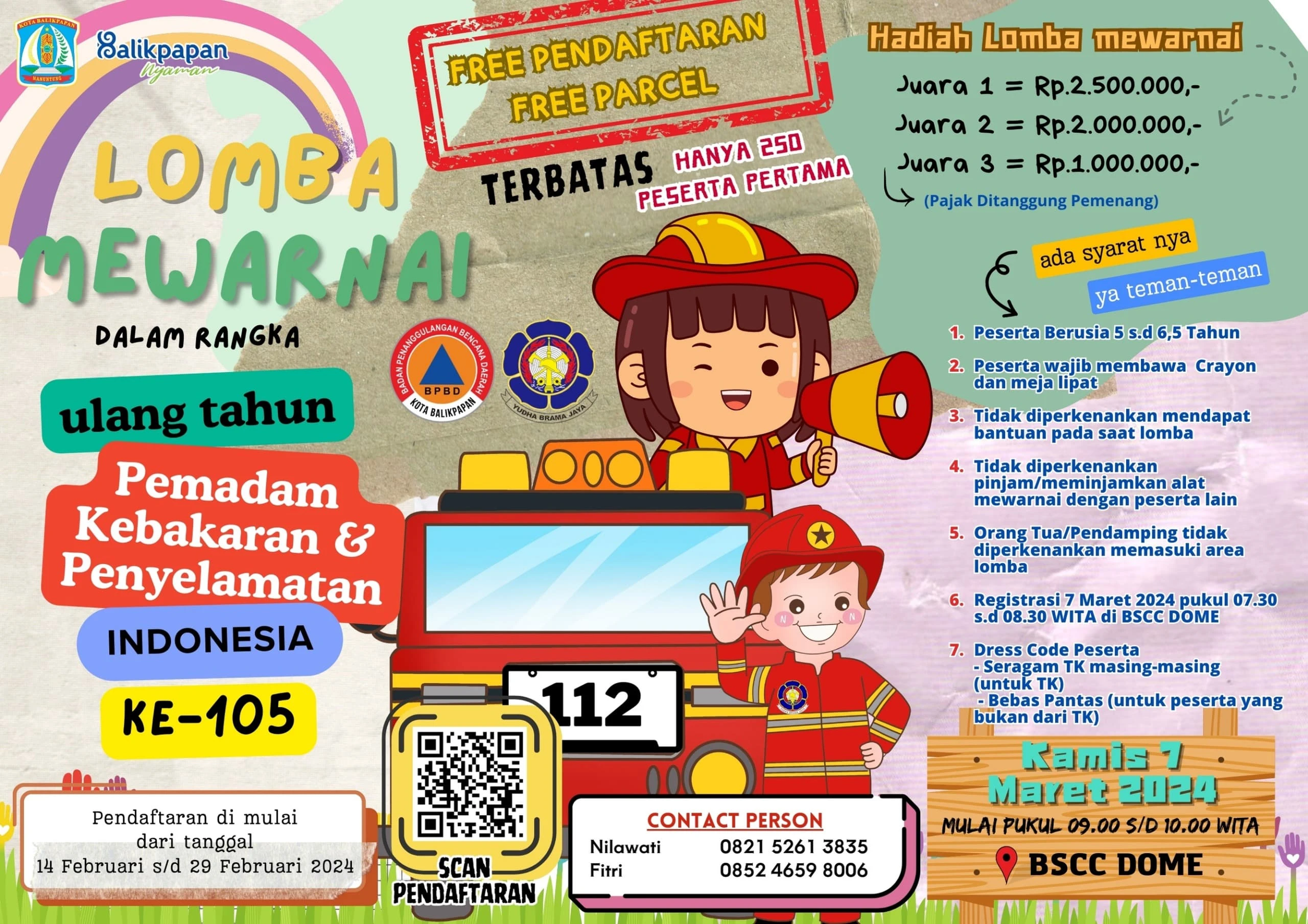 Lomba Mewarnai HUT DAMKAR 105 Tahun